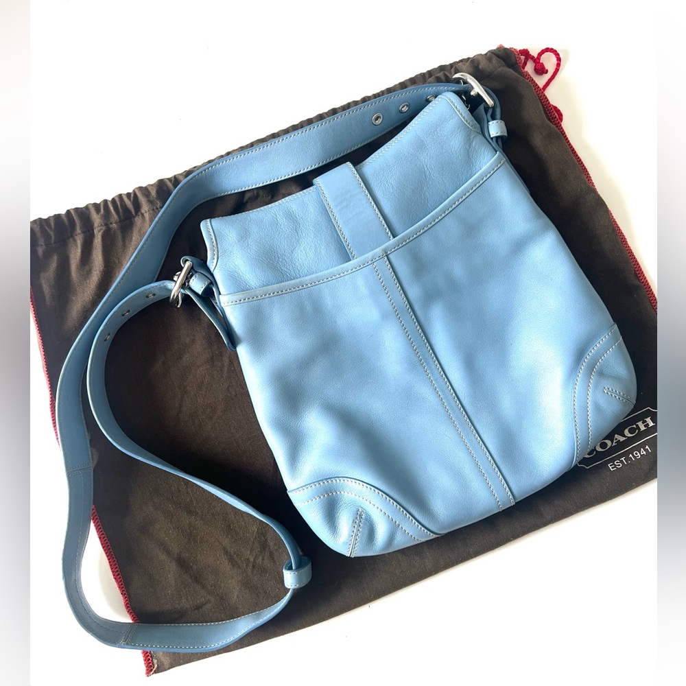 Coach Blue Hobo Crossbody Buckle Bag - Picture 3 of 7